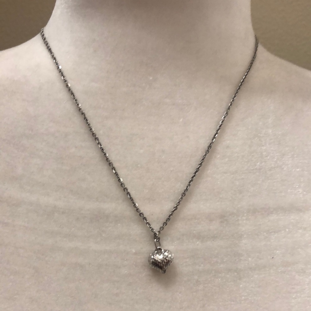 Sterling Silver Chain w/ White Gold Heart ♥️